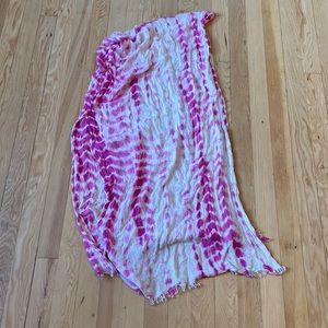 Pink and white scarf